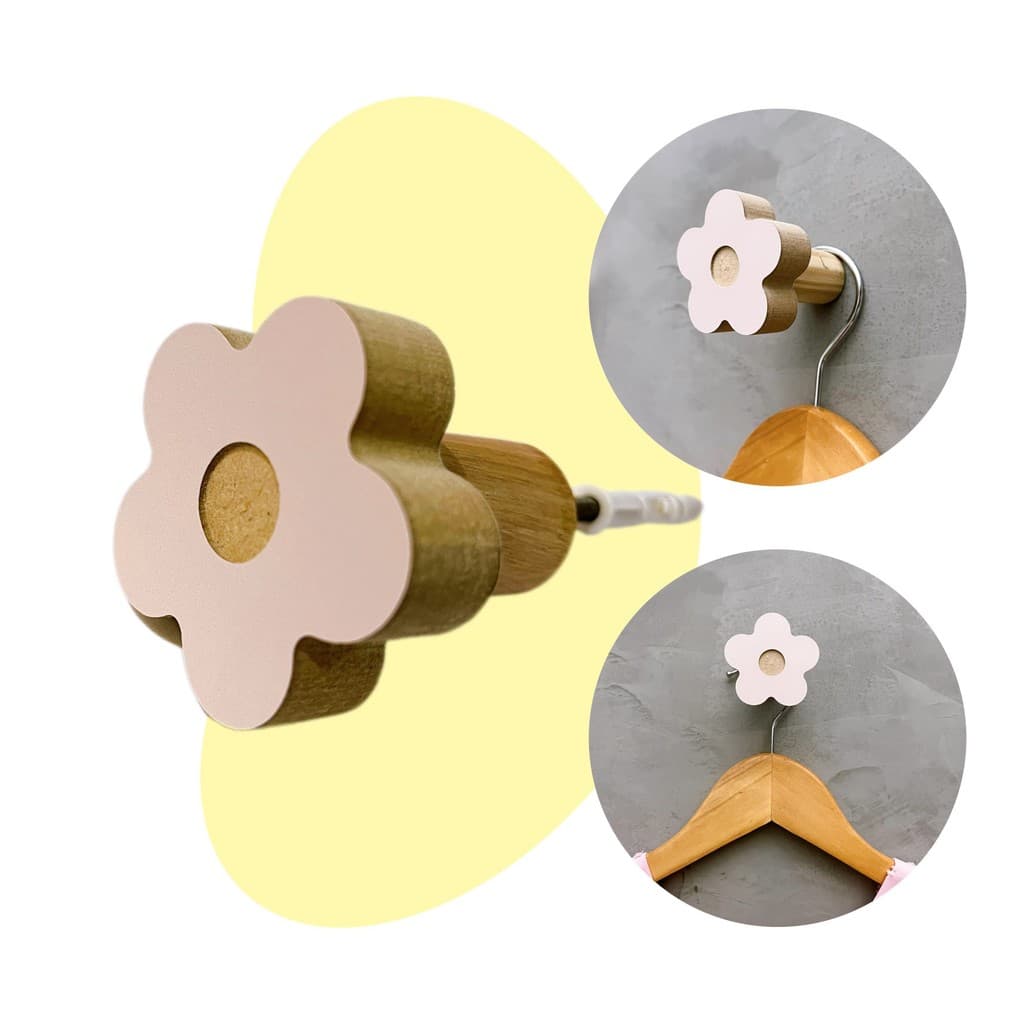 1 Gancho de parede flor infantil acessórios decoração bebê