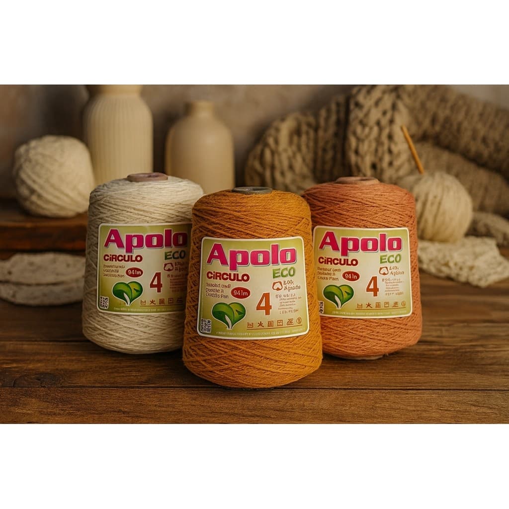 Barbante Apolo Eco Círculo Fio 4 941m 85% Algodão – Crochê, Tricô e Artesanato