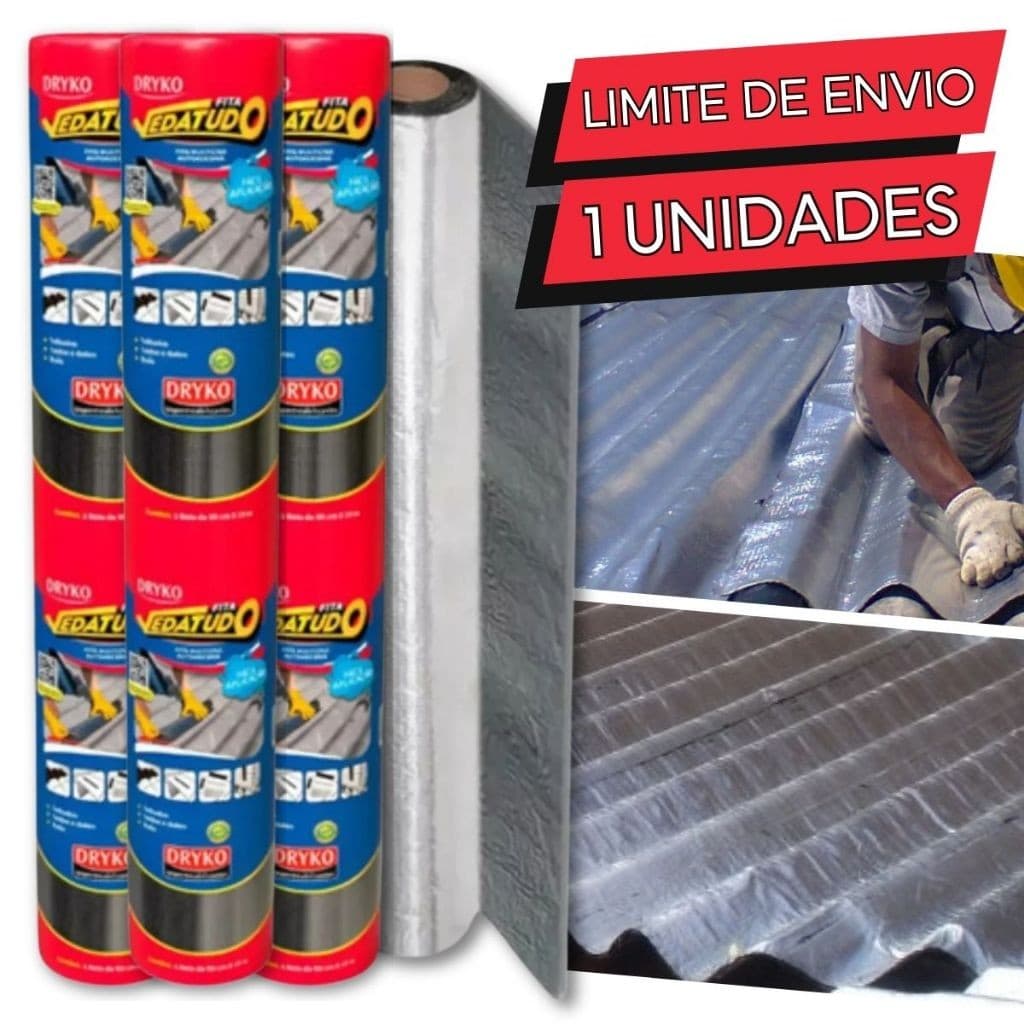 3x Manta Asfáltica  90cmx10m Aluminizada Auto Adesiva Vedatudo Dryko