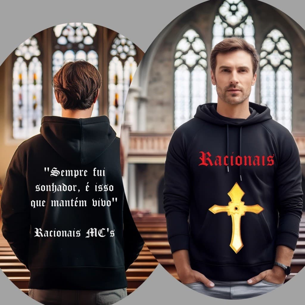 Moletom blusa de frio agasalho canguru estampado Racíonaís MC's Rap banda