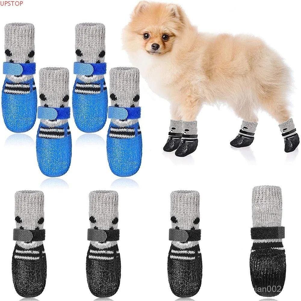 UPSTOP Pet Boots Sapatos Meias , Botas De Neve De Chuva Antiderrapantes Gatos Cães De Borracha , Com Cordão Ajustável