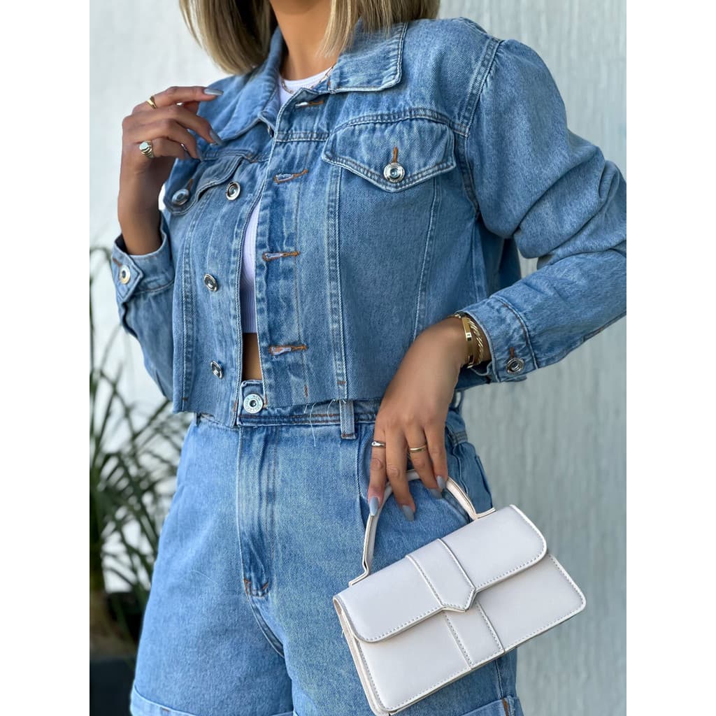 Coolestfeminina 8036 jaqueta jeans jaqueta feminina casaco blusa casaco bulsas feminina de frio manga longa