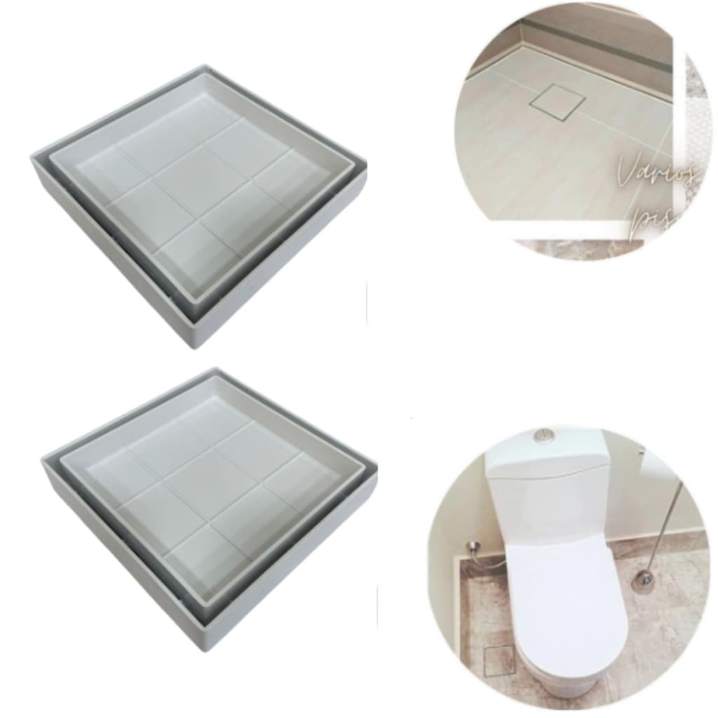 Kit 2 Ralo Inteligente 13x13 Oculto Piso/ Porcelanato Cor Branco