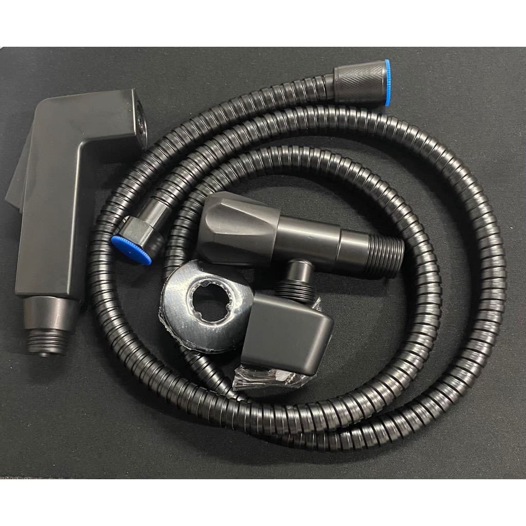 Ducha Higiênica Completa Quadrado Preto Fosco Black Matte