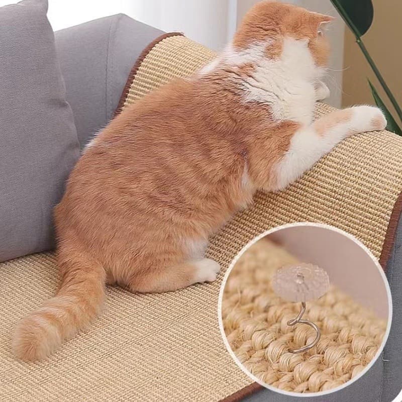 Tapete Arranhador de Sisal para Gatos, Tapete para Afiar Unhas de Gato, Protetor de Móveis e Sofás contra Arranhões de A