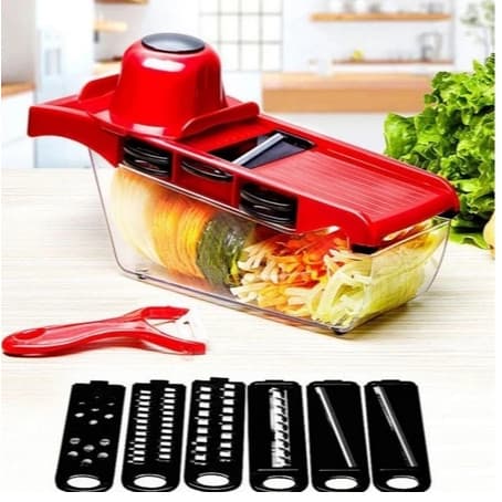 Mandoline Profissional Cozinha Slicer Aço Inox 10 em 1 Fatiador Cortador Ralador De Legumes Verduras Frutas Alimentos