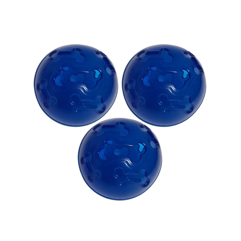 Kit 3 Brinquedo Pet Bola Petisco Azul Neon 11cm Livre de BPA