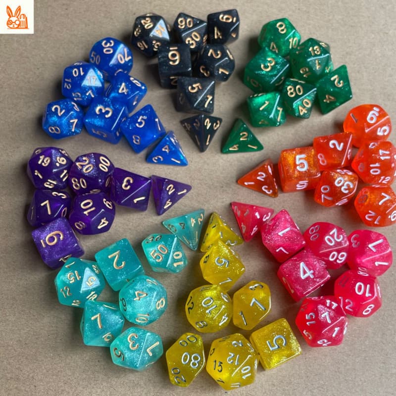 Dados Poliédricos para DND e RPG - D4, D6, D8, D10, D12, D20 Jogos de Tabuleiro 05781
