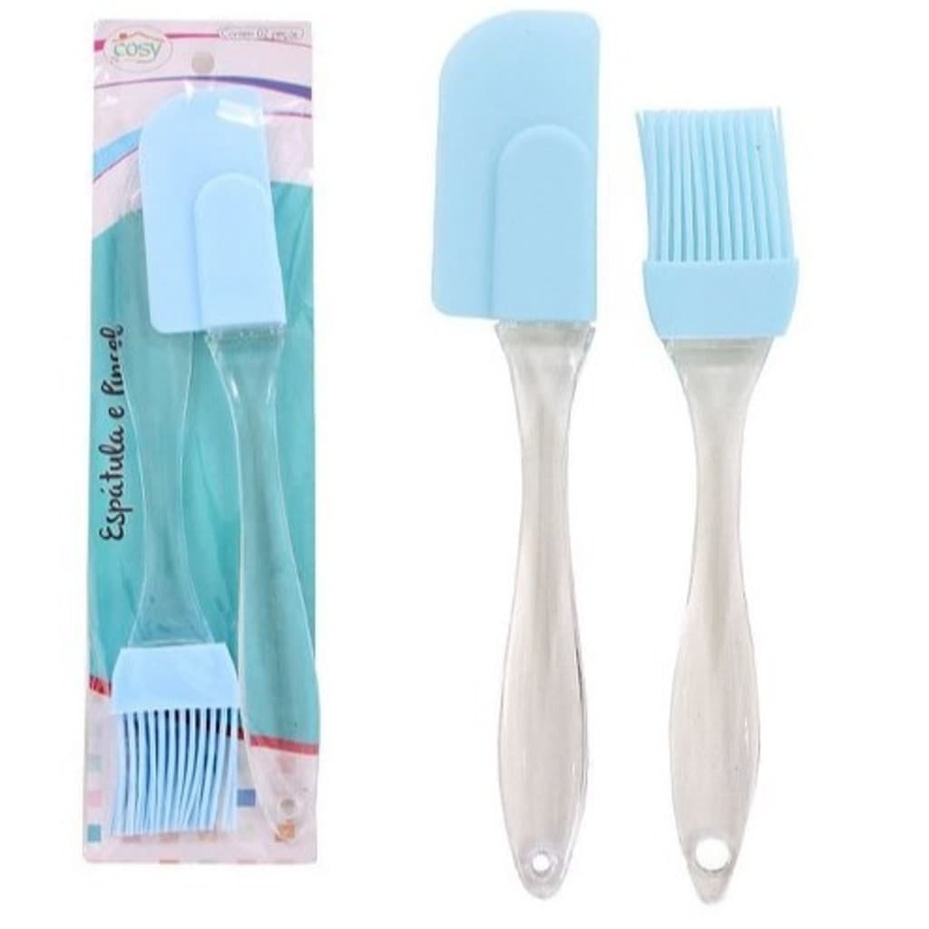 GUIANA Kit Espátula + Pincel Silicone Cozinha Culinária Multicolor Espátula Pão Duro Raspa Tudo