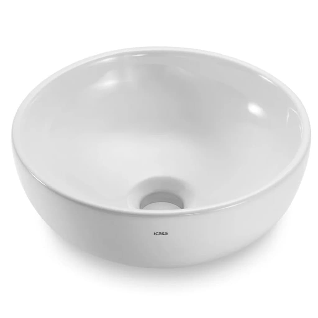 Cuba Pia Apoio Redonda Branca Brilhante 30cm ICA1600 Icasa
