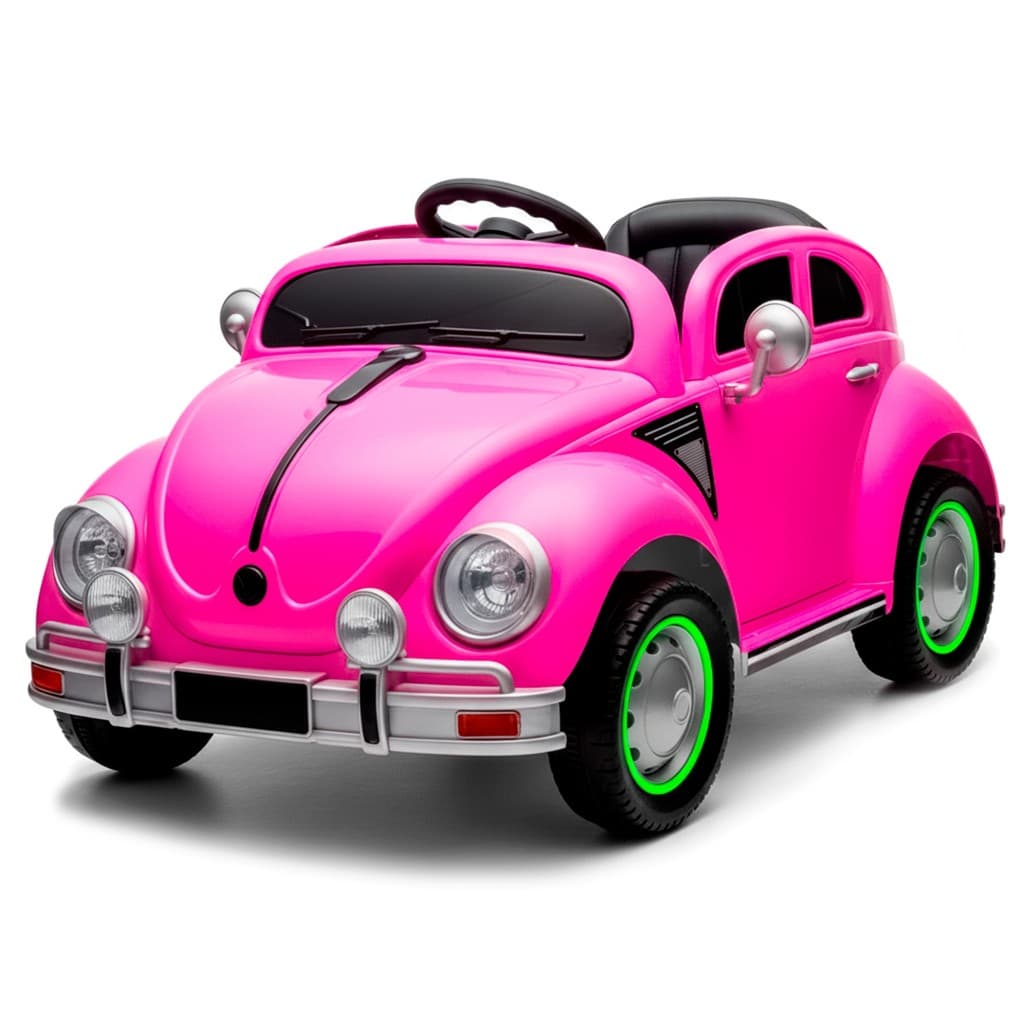 Carrinho Elétrico Infantil De Passeio Fusca Rosa Para Meninas 12V Controle Remoto - Unitoys