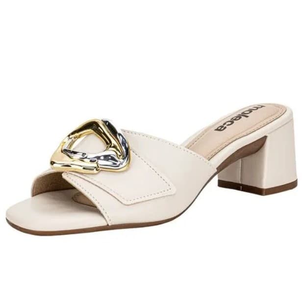 Tamanco Feminino Moleca Off White Salto Grosso Combinação Ideal de Conforto Design  Qualidade Branco