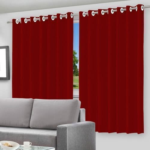 Cortina Blackout com Voil 2 em 1 Vermelha para Quarto e Sala