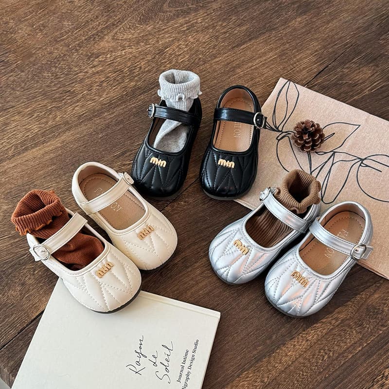 Meninas sapatos de couro 2024 primavera outono novo estilo sapatos infantis menina princesa sapatos de sola macia ervilh