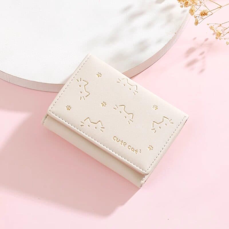 carteira feminina carteira Novo estilo curto dobrável pequena carteira feminina nicho Design bonito impresso gato Mini c