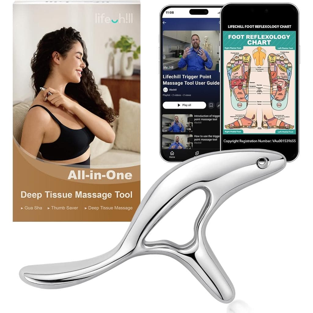 lifechill Ferramenta de Massagem para Pontos de Gatilho para Alívio da Dor, Massagem de Tecidos Profundos e Gua Sha, Fer