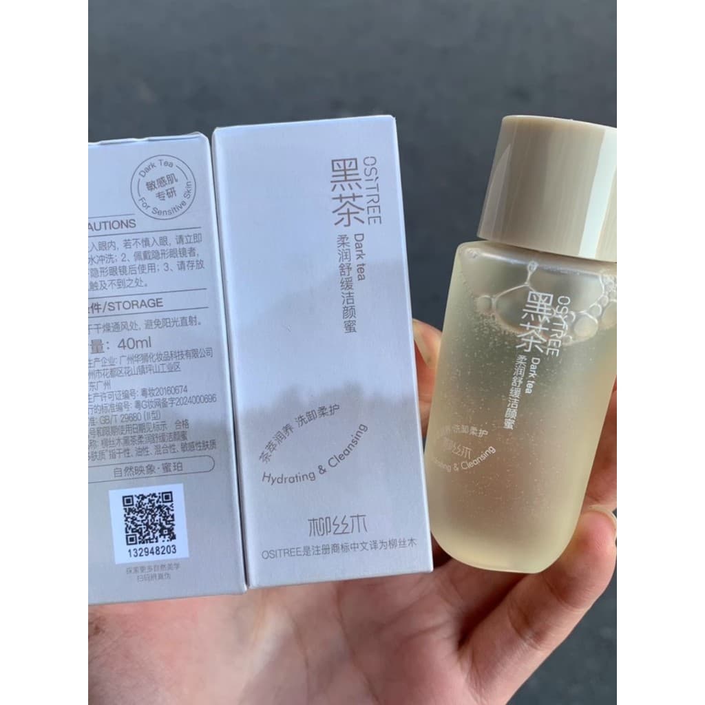 Salgueiro seda madeira chá preto macio calmante limpeza amostra de mel limpador Facial 40ml limpeza profunda descarga em