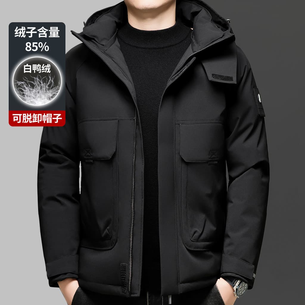 Inverno pato para baixo jaqueta masculina solta quente jaqueta 2025 novo estilo jaqueta Casual masculina de meia-idade p