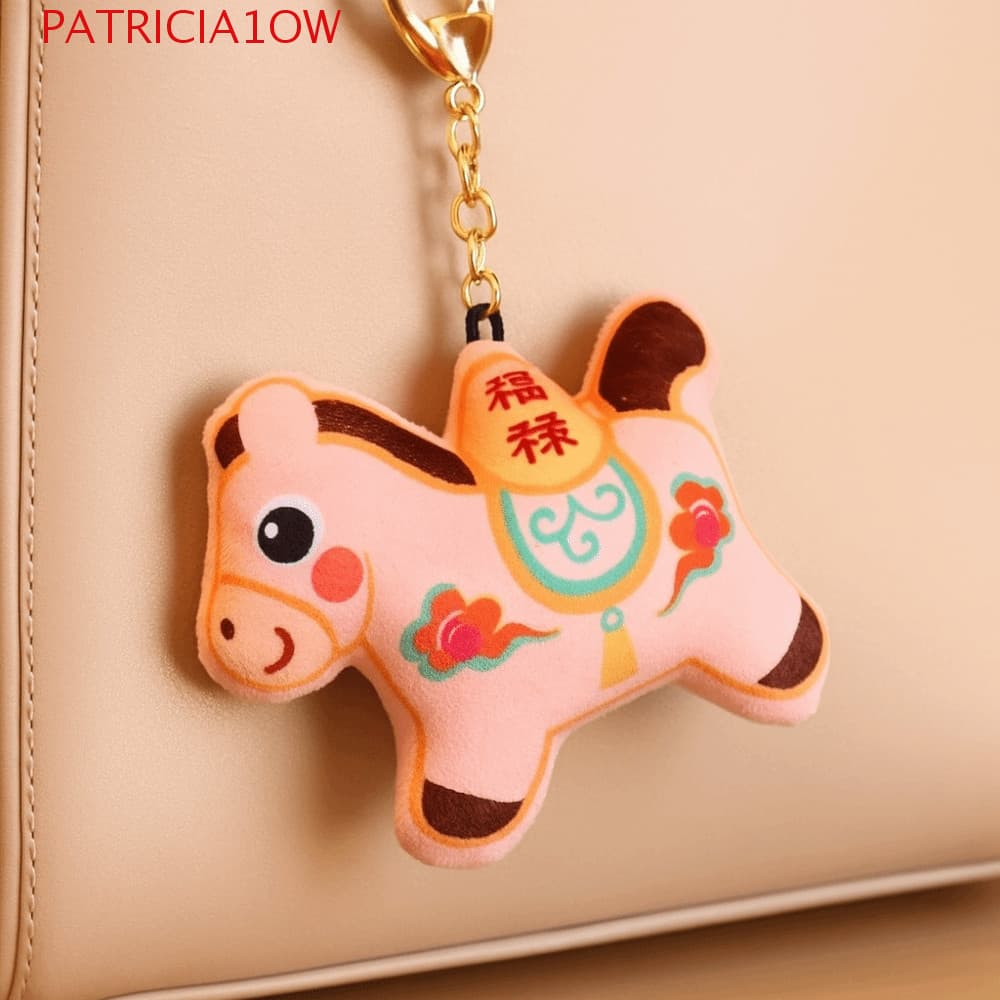 PATRICIA1OW Chaveiro De Pelúcia De Cavalo , Ano De Desenho Animado , Pingente Pônei De Decoração Suspensa