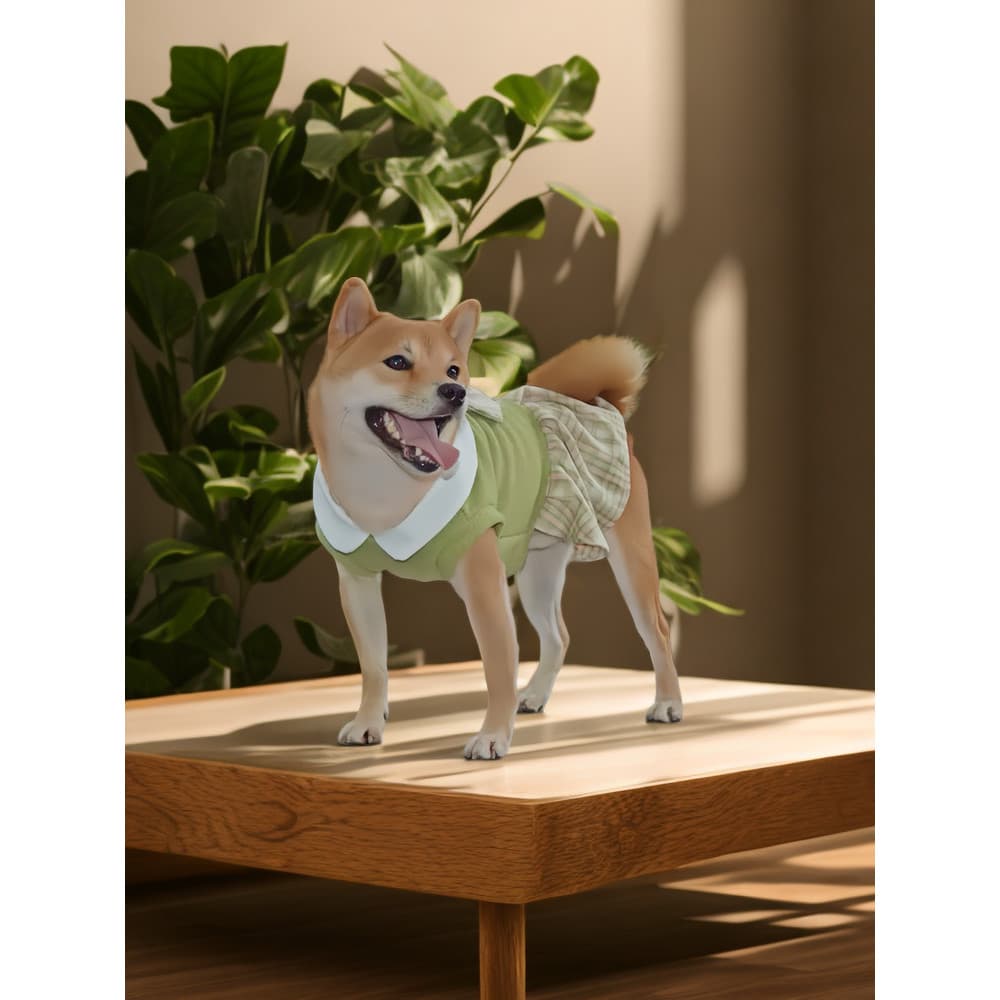 Shiba Inu roupas outono jk saia verde outono inverno roupas para cães de estimação pequenos cães de tamanho médio invern
