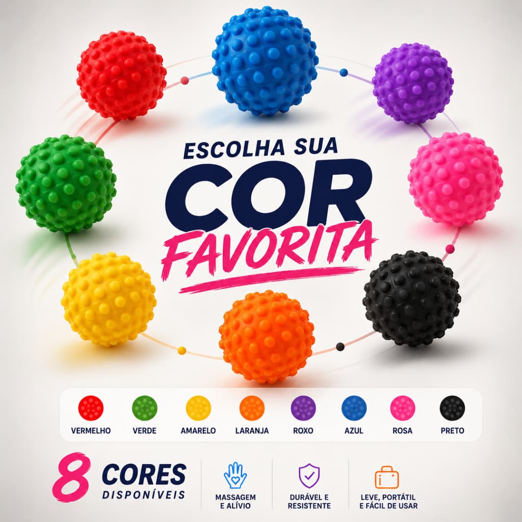 Bola Cravo Massageadora Sensorial Anti Estresse Fisioterapia 5,5cm