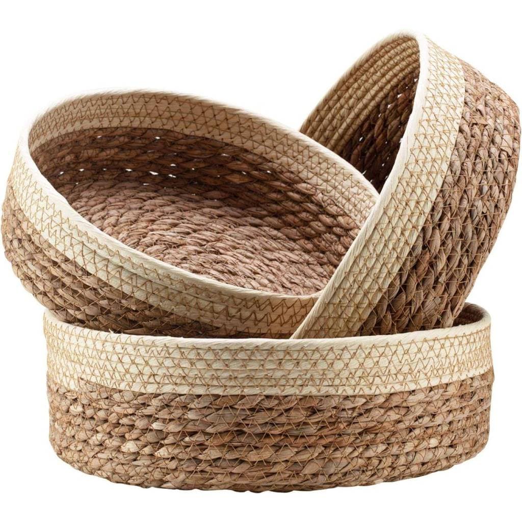 Cesta de armazenamento influenciadora cesta de fio de algodão cesta tecida Rattan orelha de gato corda de algodão redond