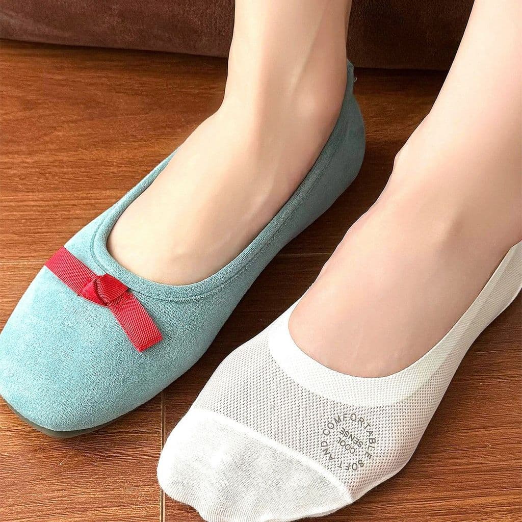 Meias de seda gelo meias invisíveis boca rasa invisível meias curtas mulheres verão fino antiderrapante sapatos de salto