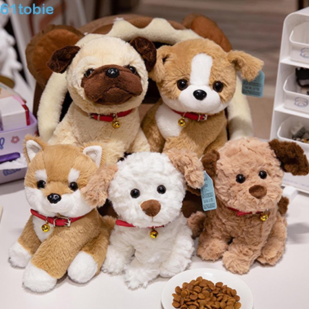 TOBIE Cão Brinquedo De Pelúcia , Simulação De Filhote De Cachorro Pequeno Boneca Animais Realista Kawaii Bonito