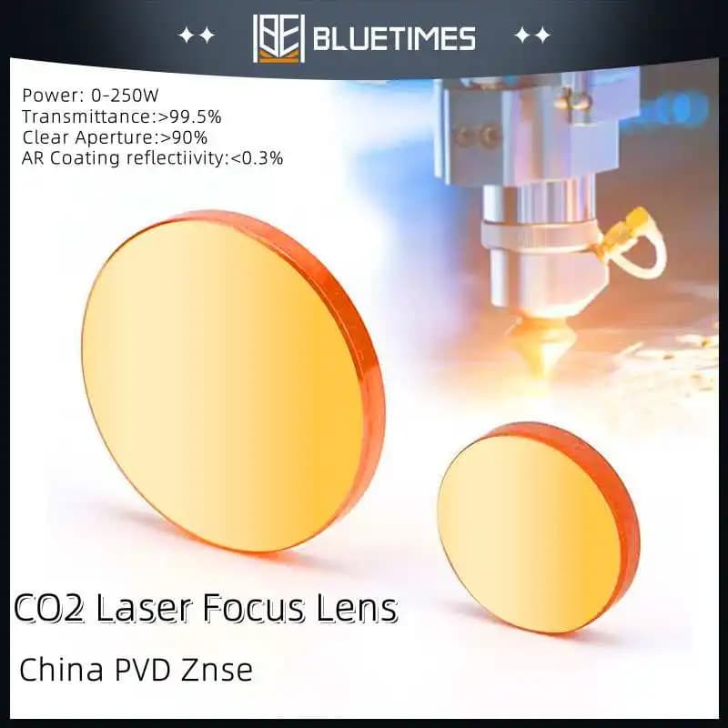 Lente de Foco BLUETIMES CO2 ZnSe para Máquina de Gravação, Diâmetro 12mm 20mm 25mm, Diâmetro e Distância Focal Personali