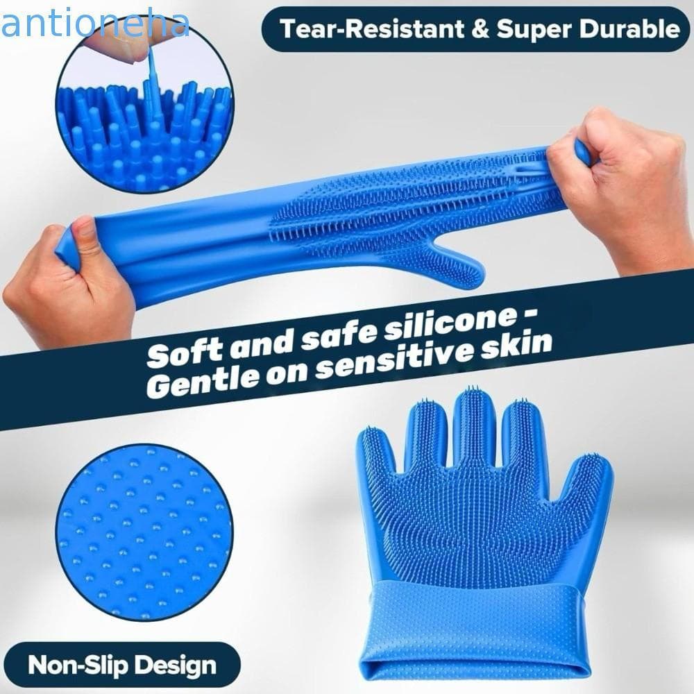ANTIONEHA 6 Unidades/Conjunto Luva De Banho Para Cães E Gatos , Escova De Dentes De Silicone Massagem , Não Tóxica