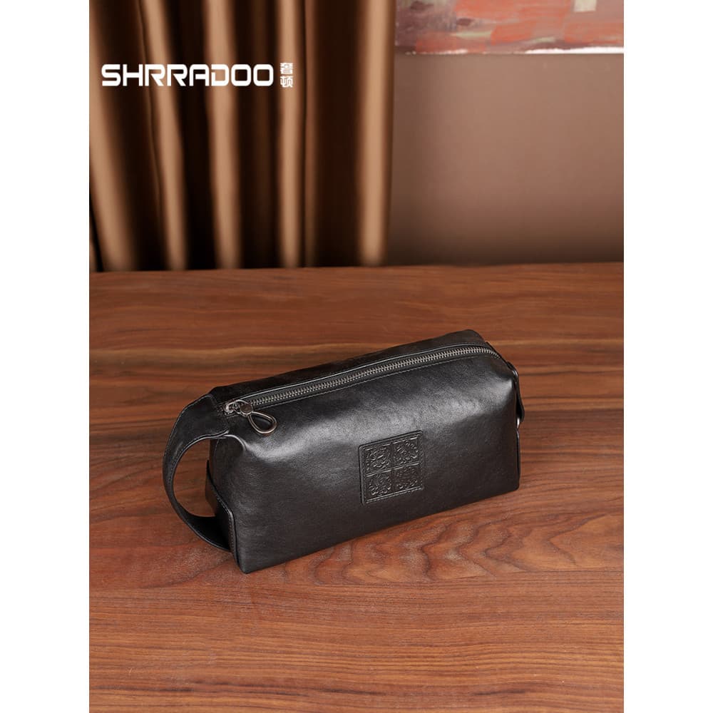 Primeira camada de couro masculino embreagem couro genuíno saco do telefone móvel negócios grande capacidade embreagem m