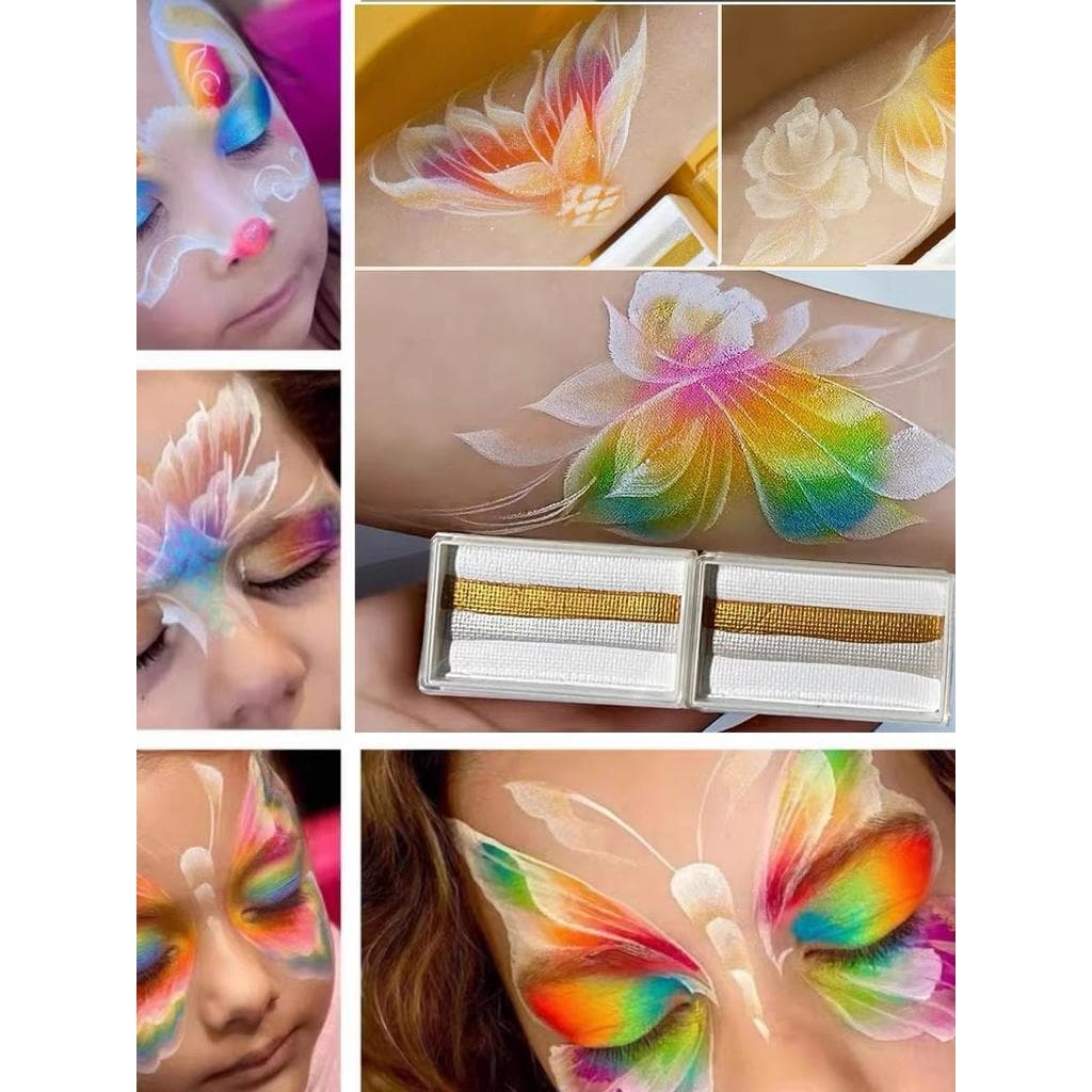 Crianças pintura Facial pigmento cor renderização corpo pintura à base de água série rosa arco-íris transparente borbole