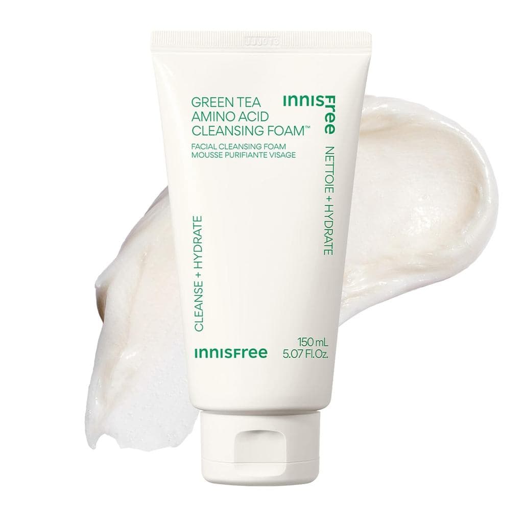Espuma de Limpeza Facial com Aminoácidos de Chá Verde innisfree, Hidratante Coreano Sem Sulfato, Espuma Suave, Cuidado d