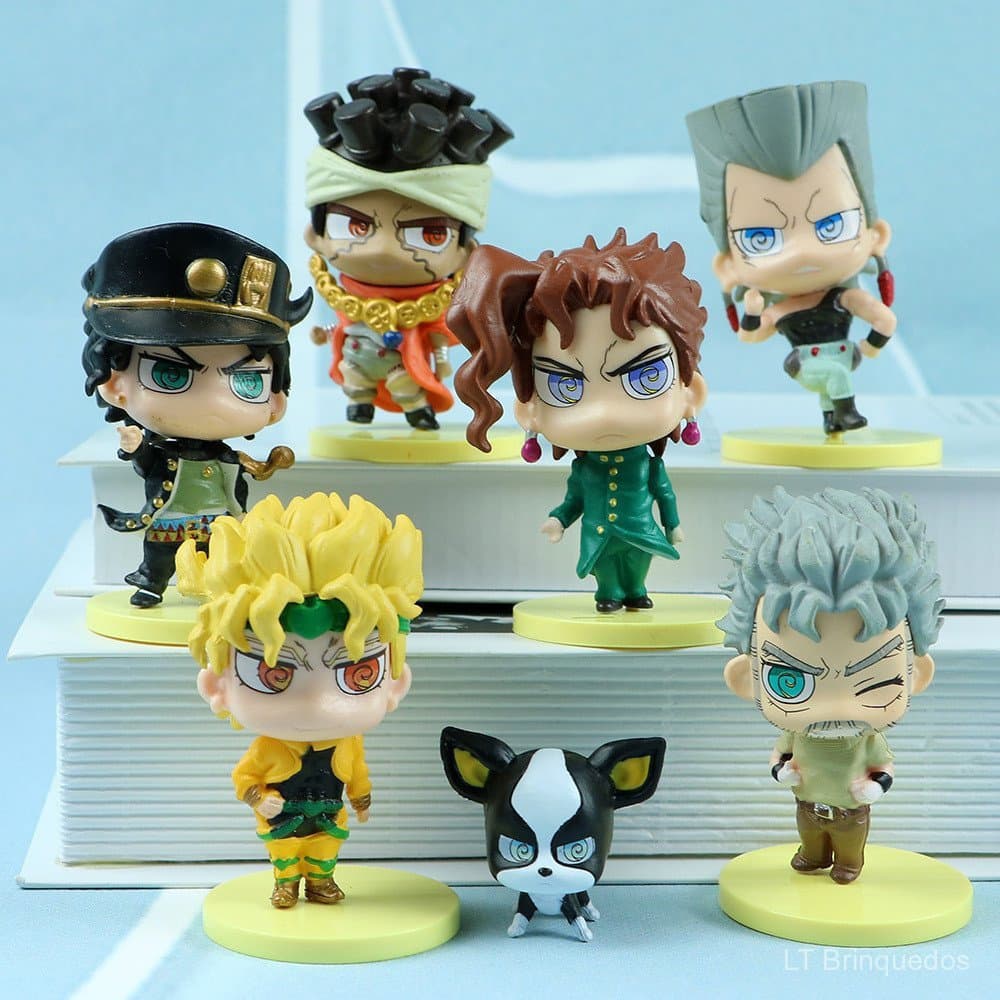 7 Figuras JOJO de Bizarre Adventure: Golden Wind, Assassin, Bonecos Gashapon Versão Q, Figuras Decorativas