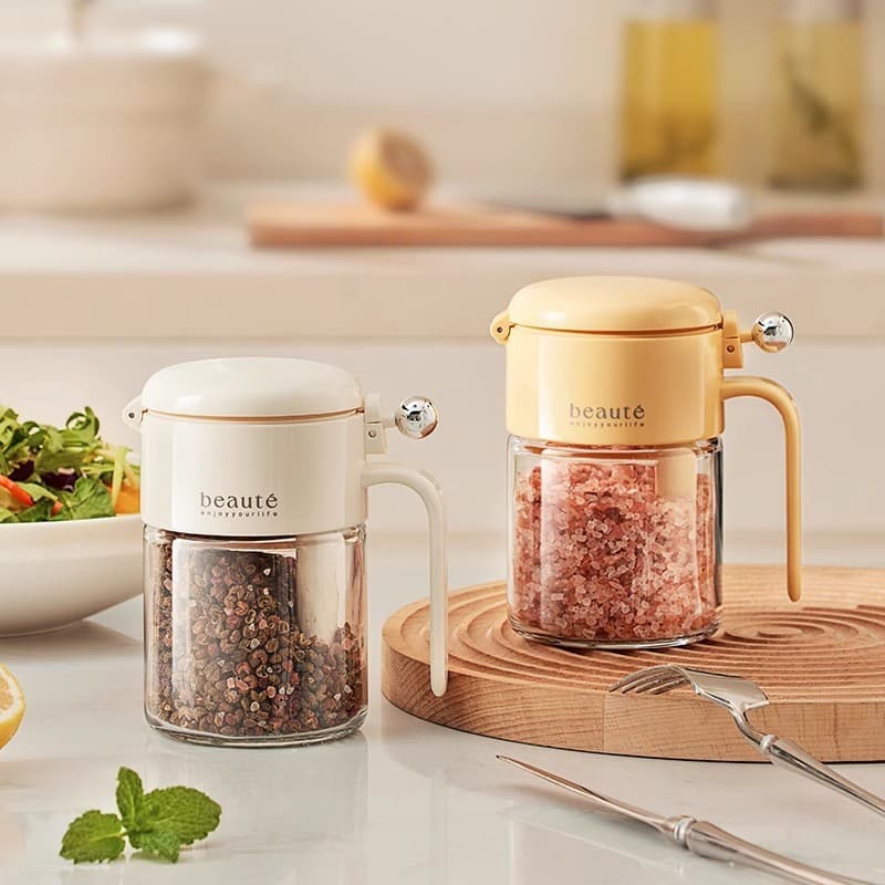 Bola tempero jar saleiro selado à prova de umidade frasco de vidro cozinha caixa de tempero doméstico Sub-engarrafamento