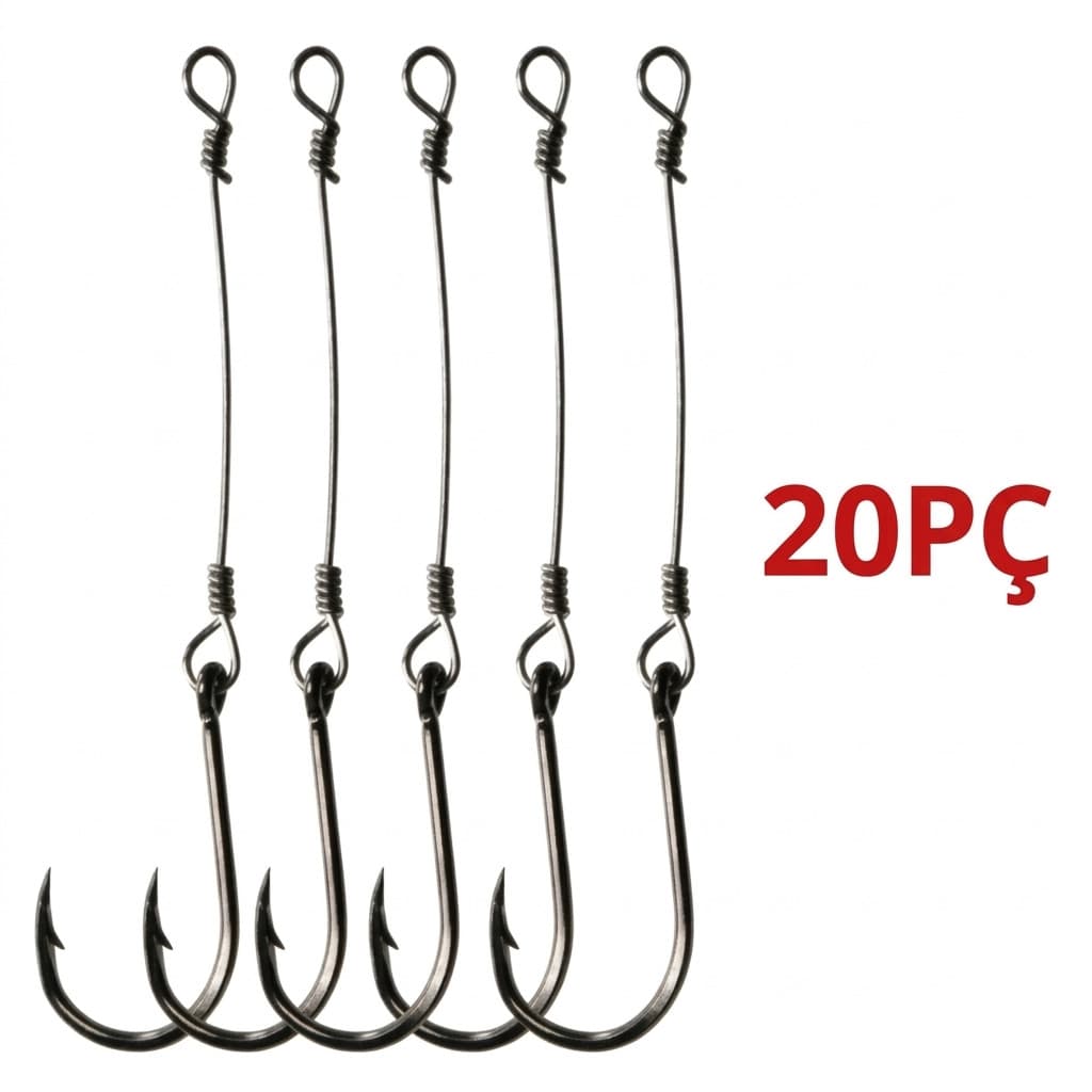 Anzol Chinu Encastoado Para Pesca Kit Com 20 Pcs - Tamba Pacu Traíra Corvina Piau Robalo