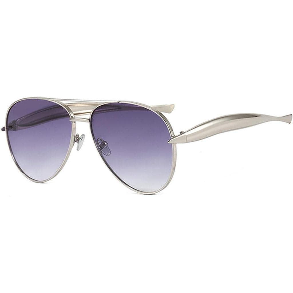 Óculos de Sol Femininos Oversized da Laureles Fashion, Lentes Douradas Champagne, Armação de Metal, Óculos de Sol Femini