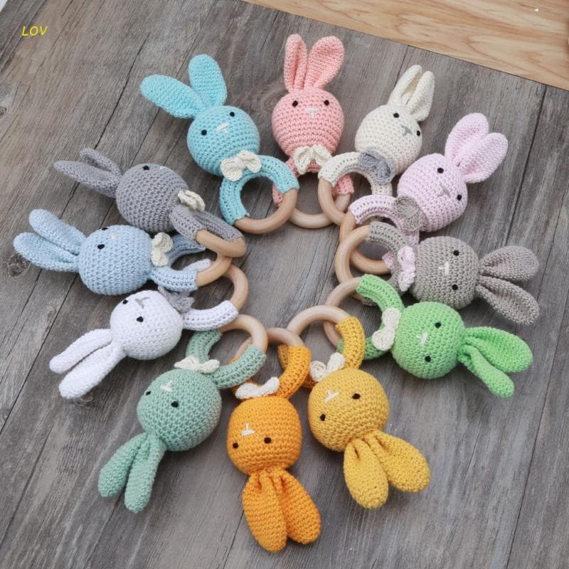 Lov Pç Anel Brinquedo Crochê Coelho Para Dentição / Bebês / Produtos Para Bebês