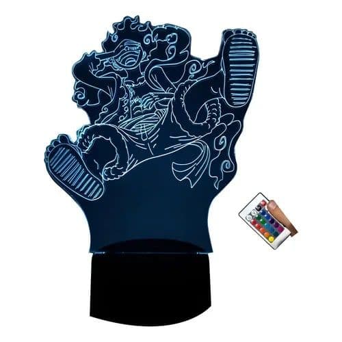 Luminária Led Personagem - One Piece - Monkey D, Luffy Rgb