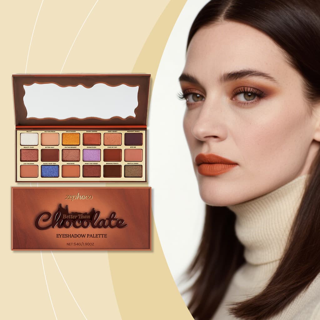 Paleta De Sombras De Chocolate Zephoco Earth Cool Tones Alto Pigmento Maquiagem Diária Para Os Olhos