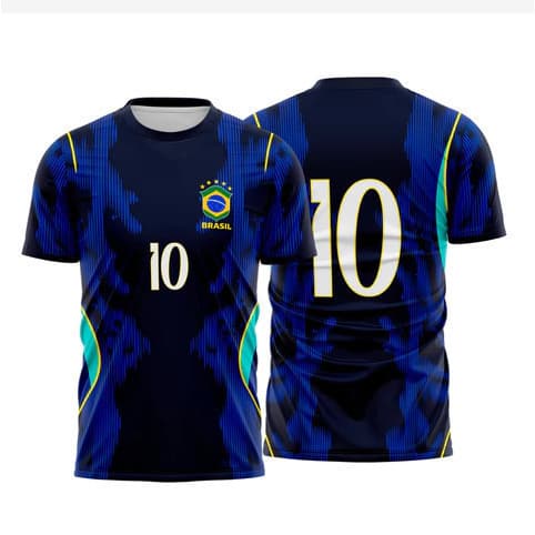 Camisa Azul Brasil Copa Masculina Bordado Nova 26 Envio imediato