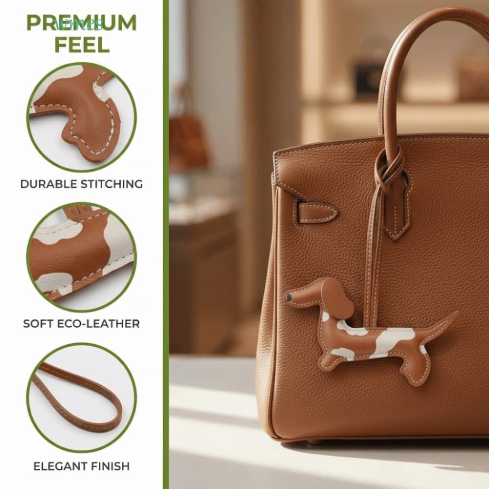 WMES1 Chaveiro De Couro PU Para Cachorro , Fofo Feito À Mão Dachshund , Acessório Pingente De , Bolsa De Animal
