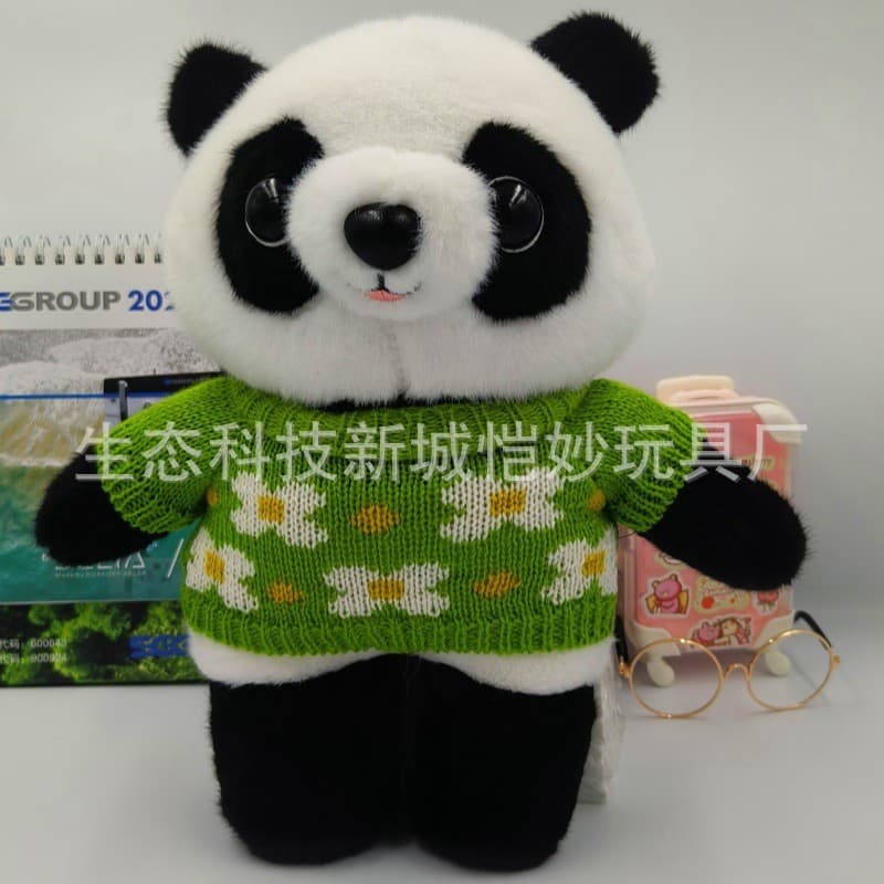 Adorável Brinquedo de Pelúcia de Panda para Vestir, Boneco de Panda, Animal de Pelúcia, Ornamento, Presente para Criança