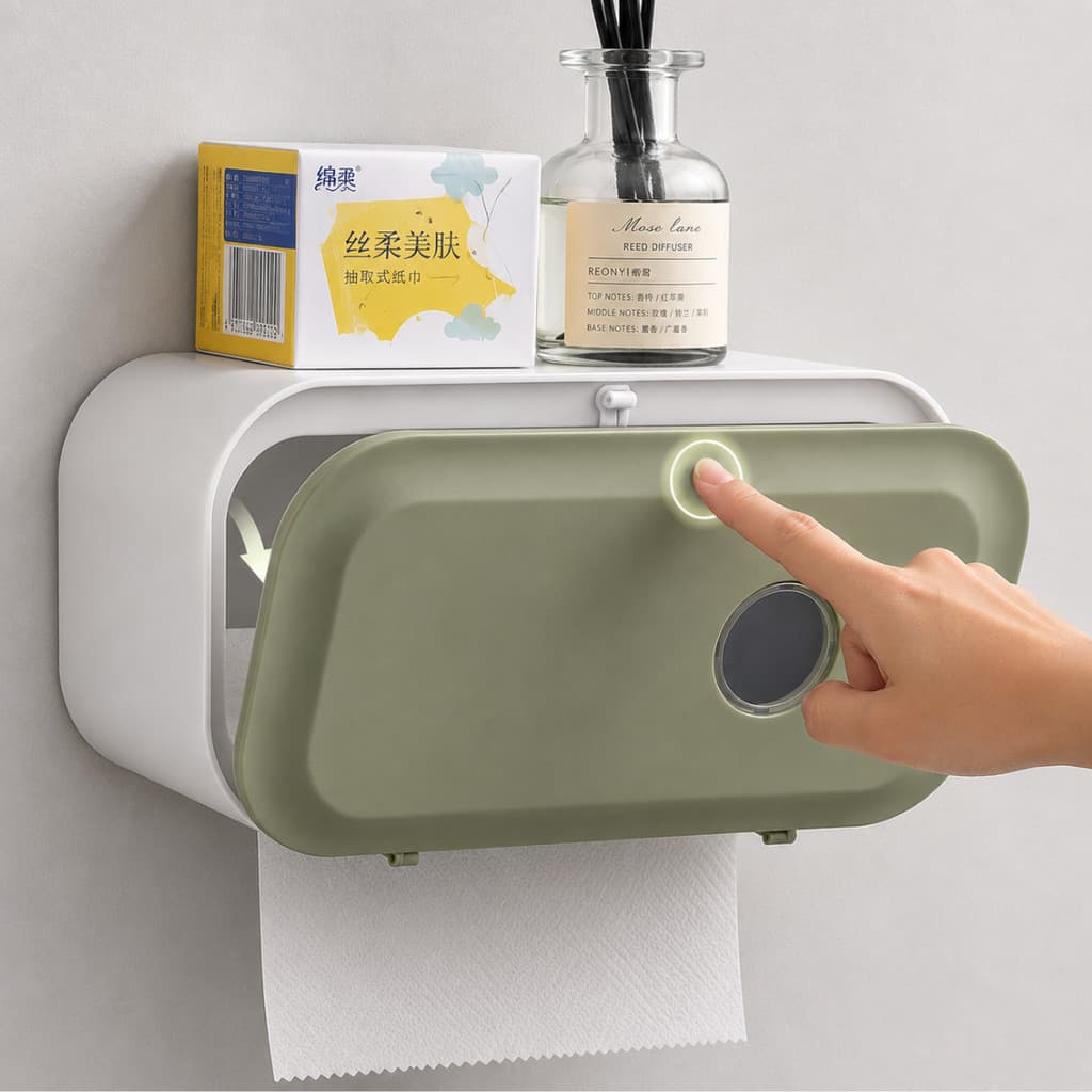 Dispenser Suporte Para Papel Higiênico Toalha Banheiro Caixa Porta Papel Sem Furo Papeleira