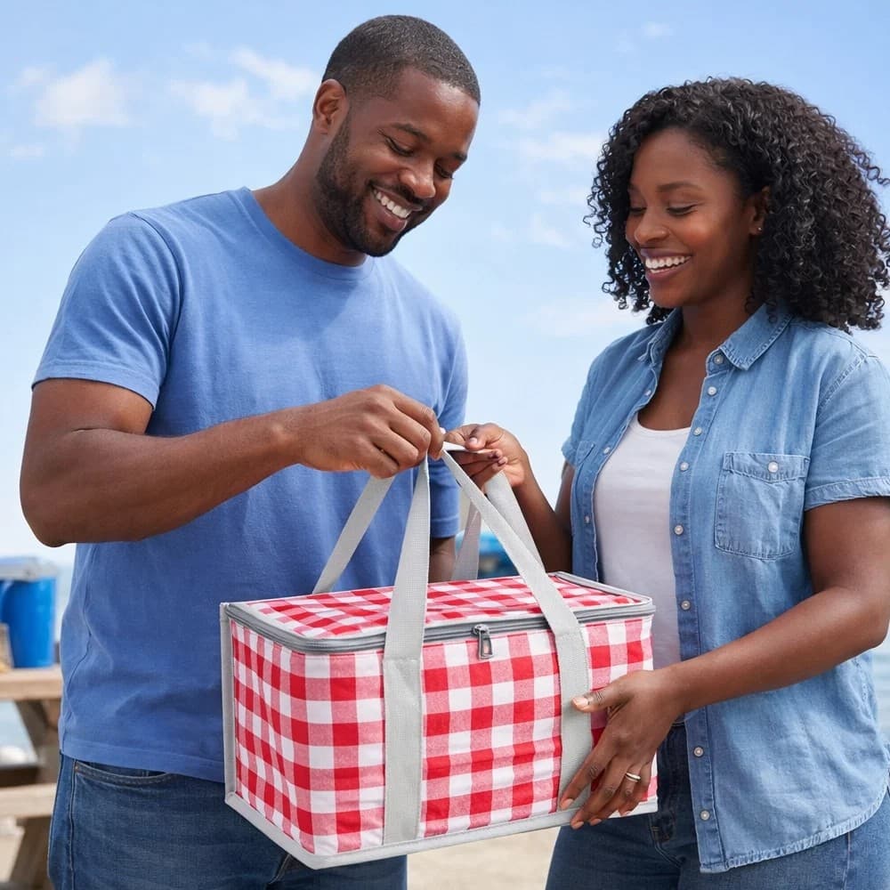 Bolsa Termica Dobravel Isotermica Conserva Alimentos Bebidas Gelo Lanche Praia Mercado Viagem Ziper