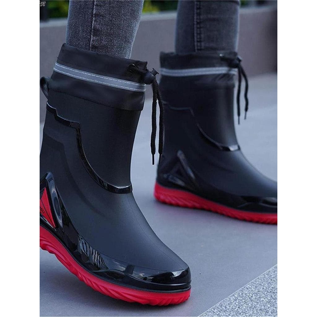 Botas de chuva masculinas fechamento novo estilo sapatos impermeáveis ao ar livre botas de feixe Anti-deslizamento sapat