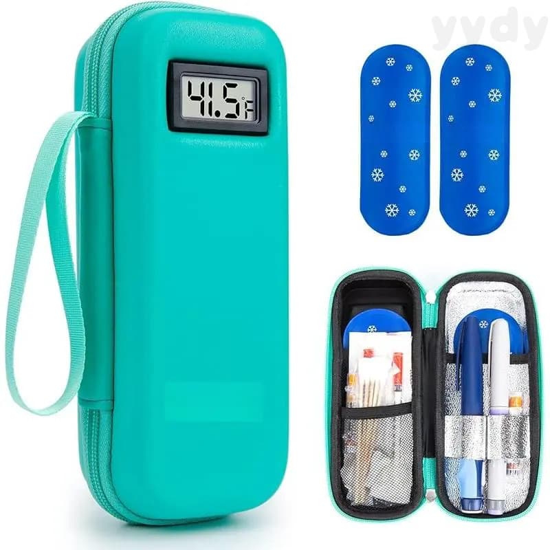 Estojo de Viagem Refrigerado para Insulina com Display de Temperatura - Estojo de Viagem Refrigerado para Diabéticos