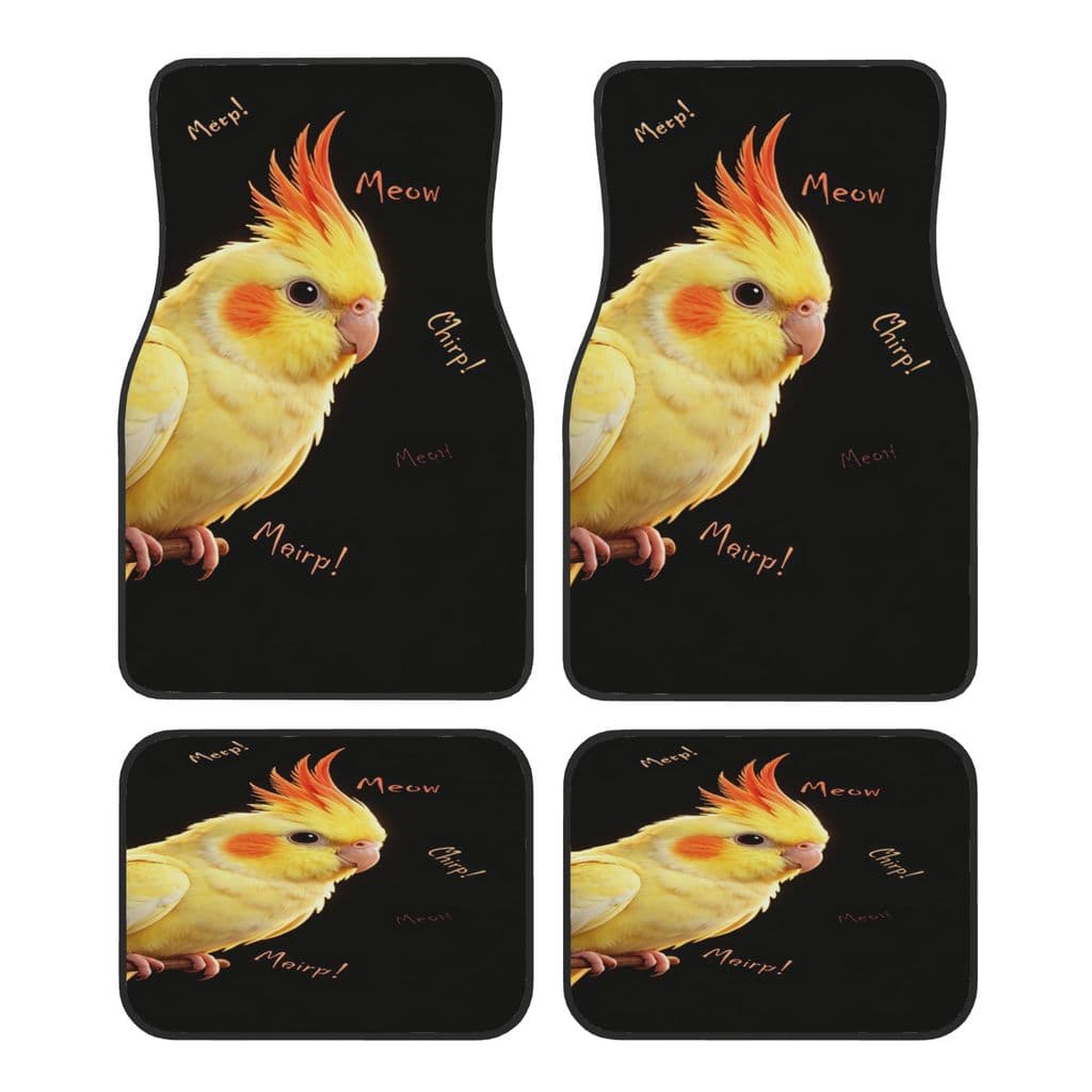 Tapetes de carro de 4 peças Aparência requintada Bonito Engraçado Brincalhão Cacatua Tapetes de carro Tema, Design perfe