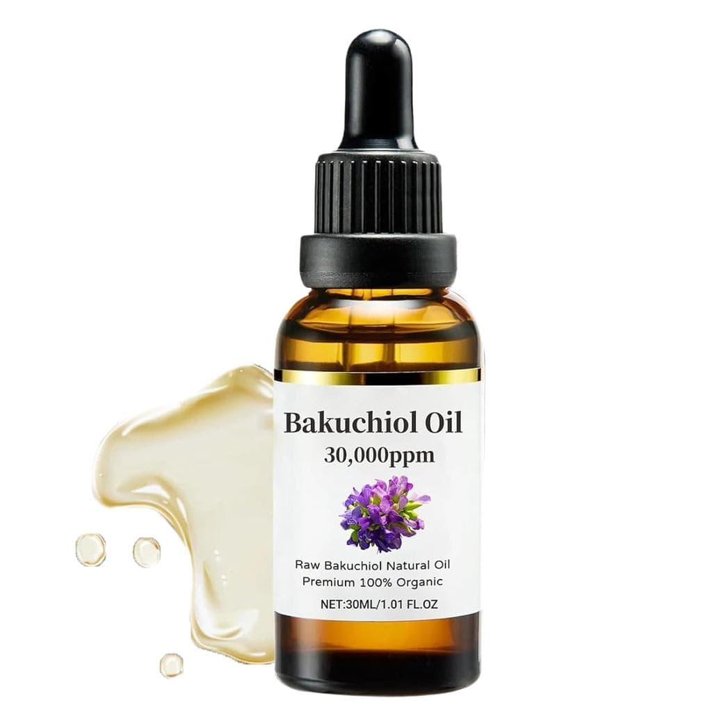 Óleo de Bakuchiol Orgânico Prensado a Frio com 30.000 PPM, Sérum Avançado de Bakuchiol para o Rosto, Hidratante e Firmad
