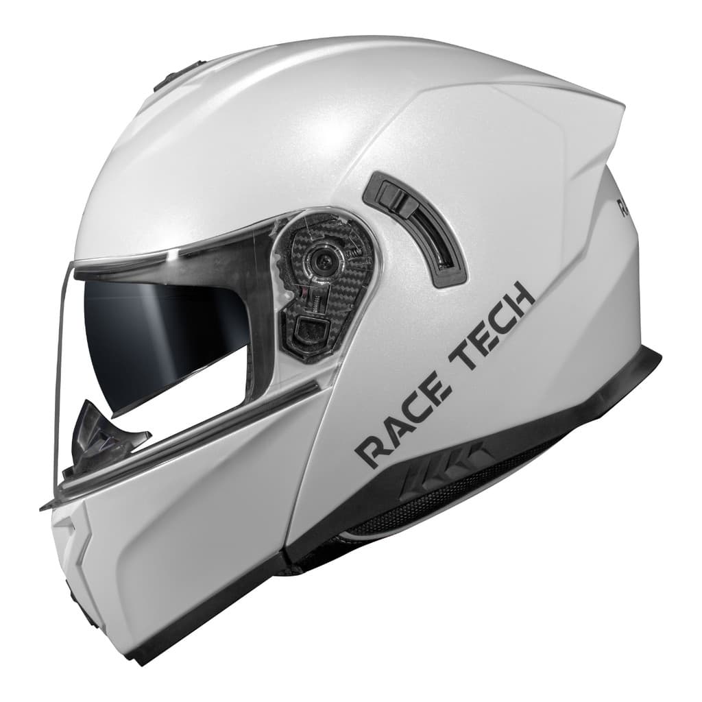 Capacete Moto Race Tech Articulado Signal Monocolor Branco